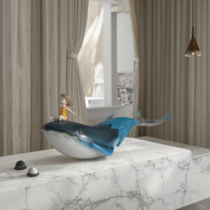 Alternative view of Moderne Tischskulptur aus Kunstharz – Handgefertigtes Wohnaccessoire